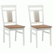 VidaXL Chaise de salle à manger 2 pcs Blanc et Naturel Modèle Atlas Loft - 42020506