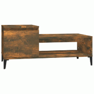 VidaXL Table basse Chêne fumé 100x50x45 cm Bois d'ingénierie Modèle Ombre Chi Plus - 821137