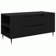VidaXL Table basse Chêne noir 102 x 44,5 x 50 cm Bois d'ingénierie Modèle Helios Plus - 882680