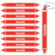 Étiquettes adhésives de marqueur de tuyauterie Incendie_0