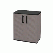 Art Plast Armoire de Rangement Grise Armoire basse 2 portes Polypropylène - Meuble de rangement 68 x 37 x h84 cm ArtPlast - gris plastique polypropyl