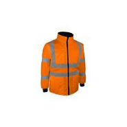 Blouson / gilet 2x1 haute visibilité contre les intempéries coloris : orange, polaire noire.