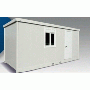 Bungalows de chantier junior j60 / monobloc / bureau / vestiaire / sanitaire / stockage / réfectoire / aménagé / ossature en plastique / parois en panneau sandwich / isolé / 5.940 x 2.500 x 2.700 m