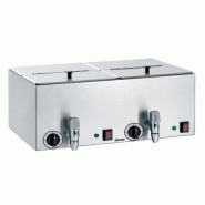 Chauffe-saucisses bain marie 2 bacs | Bartscher - A120466