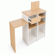Comptoir caisse blanc 1 poste avec dosseret + arche PMR à gauche  (LIVRÉ MONTÉ) - blanc Bois manufacturé 959