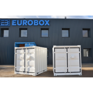 Container de stockage 6 pieds en a cier robuste et finition étanche - Gris - Eurobox