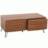 Décoshop26 - Table basse table de salon design incurvé 2 tiroirs en bois manguier et métal 46x110x55 cm aspect noyer 04_0008457 - 3000262572953 Décoshop26 - Table basse table de salon design incurvé 2 tiroirs en bois manguier et métal 46x110x55 cm aspect noyer 04_0008457 - 3000262572953