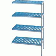 Diamond - Rayonnage angulaire en aluminium anodisé 4 niveaux "Modular Rack" - réf. RAA/114-4/EF - argenté inox AKS-RAA/114-4/EF