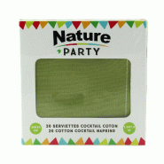 ECOLOMIQUE - 20 Pcs - Serviette cocktail coton verte - 20 x 20 cm - vert textile ECO8NPSVC20GN