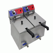 Friteuse électrique en acier inoxydable avec robinet et thermostat E.G.O 325x570x460 mm | Gasfrit - gf014