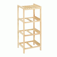 Helloshop26 - Étagère de rangement polyvalente pour salle de bain 65 x 28 x 25,5 cm pratique avec 3 paniers en bois marron 13_0010737 - marron Bois