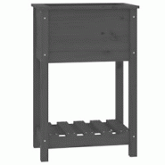 Helloshop26 - Jardinière bac lit surélevé plantes fleurs terrasse jardin avec étagère 54 x 34,5 x 81 cm bois massif de pin gris 02_0038392 - 3000 Helloshop26 - Jardinière bac lit surélevé plantes fleurs terrasse jardin avec étagère 54 x 34,5 x 81 cm bois massif de pin gris 02_0038392 - 3000
