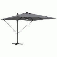 Helloshop26 - Parasol rectangulaire inclinable 286 x 284 x 270 cm fonction rotative ambiance cosy en polyester anthracite 02_0058725 - aluminium 30002