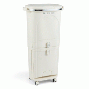 Helloshop26 - Poubelle de cuisine 43 x 29 x 82,5 cm tri sélectif 3 compartiments ergonomique facile à déplacer en PP beige 20_0018883 - 3000232649531