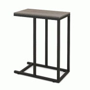 Helloshop26 - Table d'appoint en forme de C 45,5 x 25,5 x 64 cm design peu encombrant ambiance cosy en métal gris 20_0013866 - gris métal 3000227967