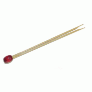 Pique double pointe bambou Boule rouge 8cm - par 100