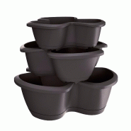 Prosperplast - Pot RESPANA TRIO 28,1 L - 47x47x40,5 cm, coloris Anthracite - gris plastique polypropylène ZA3768