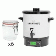 Stérilisateur automatique en émail écran LCD avec 6 bocaux Stérilisateur + 6 bocaux de 500 ml Le Pratique - blanc 3700866372972 Stérilisateur automatique en émail écran LCD avec 6 bocaux Stérilisateur + 6 bocaux de 500 ml Le Pratique - blanc 3700866372972