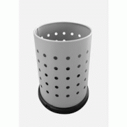 Stil Casa corbeille intérieure, acier peint perforé, Ø 24xh. 40 cm, bord de protection du sol en plastique, 15 litres, gris. - F441512 Stil Casa corbeille intérieure, acier peint perforé, Ø 24xh. 40 cm, bord de protection du sol en plastique, 15 litres, gris. - F441512