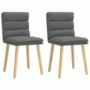 VidaXL Chaises à Manger Lot De 2 Gris Foncé Tissu - gris 4101294_0