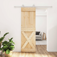 Vidaxl porte coulissante et kit de quincaillerie 70x210 cm pin massif 3203094