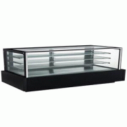 Vitrine réfrigérée pâtisserie panoramique 344 L – 918 × 757 × 1310 mm - noir CL-90 Vitrine réfrigérée pâtisserie panoramique 344 L – 918 × 757 × 1310 mm - noir CL-90