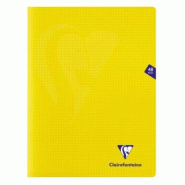 Clairefontaine Lot de 10 Cahier Mimesys 24x32, 48p./24 feuilles 90 g/m² piquées, coloris jaune, quadrillé 5x5 - 3329683433125