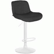 CLP Tabouret de bar Solon blanc Noir /Velours - noir textile 326119 CLP Tabouret de bar Solon blanc Noir /Velours - noir textile 326119