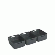 Curver - JUTE RECYCLING boîte de rangement M 12L, set de 3, deep shadow gris - gris plastique 251444 Curver - JUTE RECYCLING boîte de rangement M 12L, set de 3, deep shadow gris - gris plastique 251444