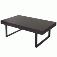 Décoshop26 - Table basse 40x110x60 cm pieds en métal et bois de peuplier foncé placage wengé avec structure 04_0008478 - métal 3000262584291