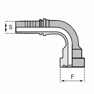Embouts 90° - 6000 PSI - SFC90 - 12 , 3/4" , 19 , 12 , 3/4" , 41.3 , 14.3