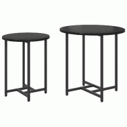Ensemble de tables d'appoint 2 pcs Chêne noir Modèle Aero Design Plus - 869696