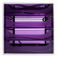 Exacompta Module ECOBOX 4 tiroirs Linicolor gris/violet transparent - violet 228619D