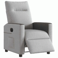 Fauteuil inclinable électrique gris nuage tissu Modèle Ivella - 8721158644077