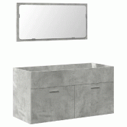 Helloshop26 - Armoire de salle de bain murale avec miroir 90 x 38,5 x 46 cm grand espace de rangement style moderne en bois gris 02_0050872 - gris Boi