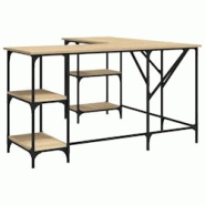 Helloshop26 - Bureau table poste de travail meuble d'ordinateur informatique étude chêne sonoma 139 x 139 x 75 cm bois d'ingénierie 02_0023642 - 30 Helloshop26 - Bureau table poste de travail meuble d'ordinateur informatique étude chêne sonoma 139 x 139 x 75 cm bois d'ingénierie 02_0023642 - 30