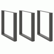 Helloshop26 - Lot de 3 pieds de table à manger en U 90 x 72 cm avec niveleurs réglables design moderne en acier anthracite 02_0057450 - acier 300024