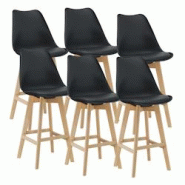 Helloshop26 - Lot de 6 tabourets de bar plastique synthétique hêtre 105 x 48 x 58 cm noir 03_0008728 - 3001948847761 Helloshop26 - Lot de 6 tabourets de bar plastique synthétique hêtre 105 x 48 x 58 cm noir 03_0008728 - 3001948847761