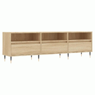 Helloshop26 - Meuble TV rectangulaire pratique rangement 150 x 30 x 44,5 cm en bois d'ingénierie chêne sonoma 02_0048973 - Bois massif 3000235589698