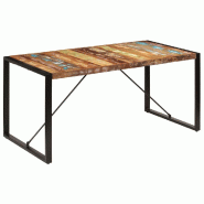 Helloshop26 - Table de salon salle à manger design 160x80x75cm bois de récupération massif 0902161 - Bois massif 3002031759466