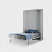 Itamoby Lit Escamotable Vertical 120 Kentaro En Frêne Blanc - blanc VE12PIVERT002-BF