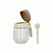Menastyl - Bocal à épices 38cl en polypropylène crème et verre - 3256391050569