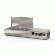 Présentoir à ingrédients 1345mm 5 GN 1/4 couvercle inox Coreco