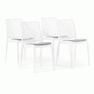 RATTATAN Lot de 4 chaises en polypropylène avec coussin, empilables, design moderne pour cuisine, salle à manger, bar ou restaurant – Anna – Bla RATTATAN Lot de 4 chaises en polypropylène avec coussin, empilables, design moderne pour cuisine, salle à manger, bar ou restaurant – Anna – Bla