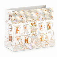 Sac luxe Maison de fête dorure cuivre poignées cordelière 20x10x17cm - par 12