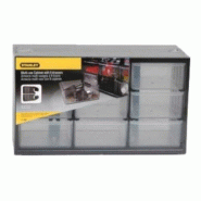 STANLEY Casier de rangement 9 compartiments, en PP noir - 3253561939785