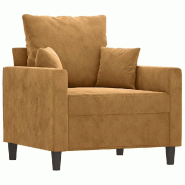 VidaXL Fauteuil Marron 60 cm Velours Modèle Aero Riviera - Matériau naturel 359290