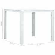 VidaXL Table basse Blanc 78x78x74 cm PEHD Aspect de bois Modèle Orion Master Focus - 47881XL