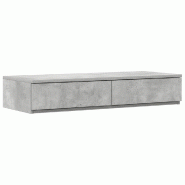 VidaXL Tiroirs de lit Gris béton 80 x 36,5 x 16,5 cm Bois d'ingénierie Modèle Belle Nuit Nature - 866926