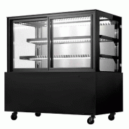 Vitrine murale noire avec fond inox avec portes coulissantes avant ... - PWDG126FYB